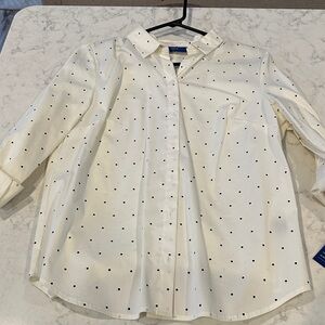 Apt. 9 White Polka Dot Blouse